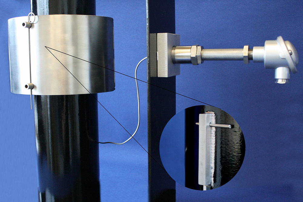 Anbauelement zur Rohrwandtemperaturmessung